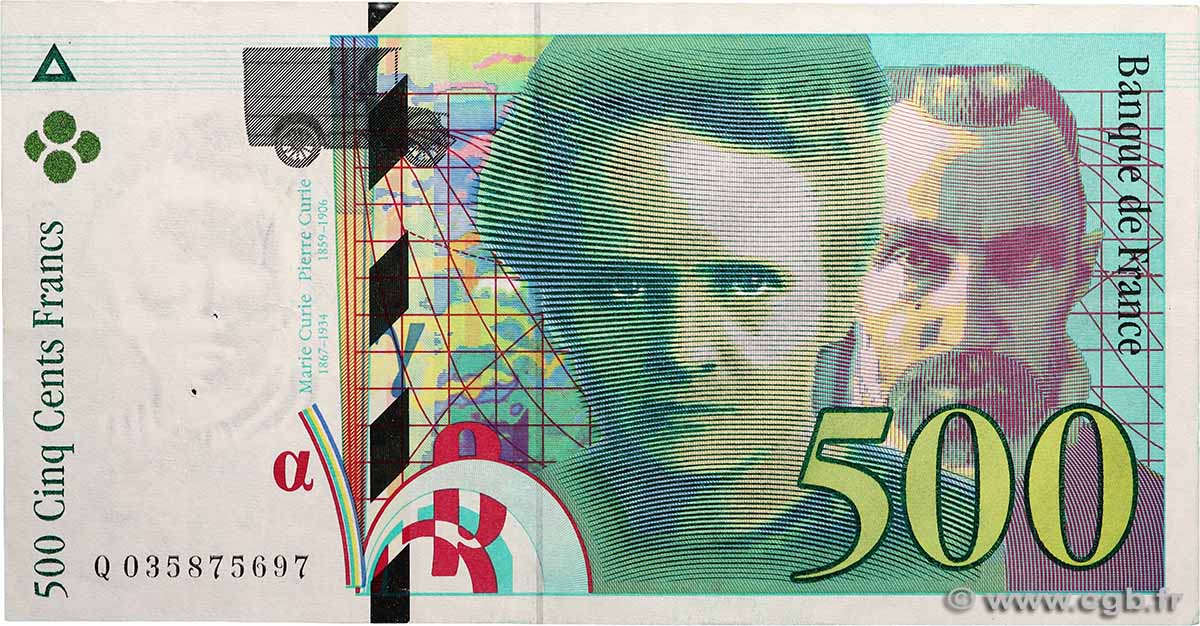 500 Francs PIERRE ET MARIE CURIE FRANKREICH  1995 F.76.02 SS