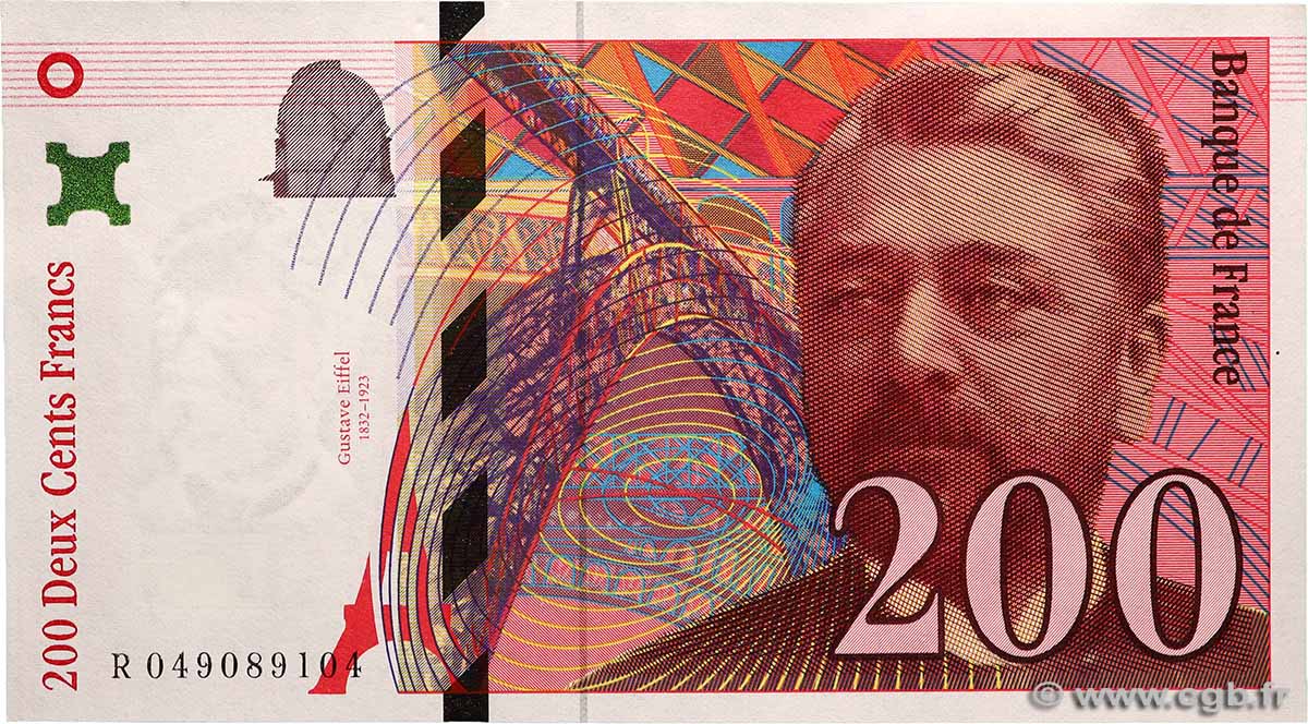 200 Francs EIFFEL FRANKREICH  1996 F.75.03b fST+