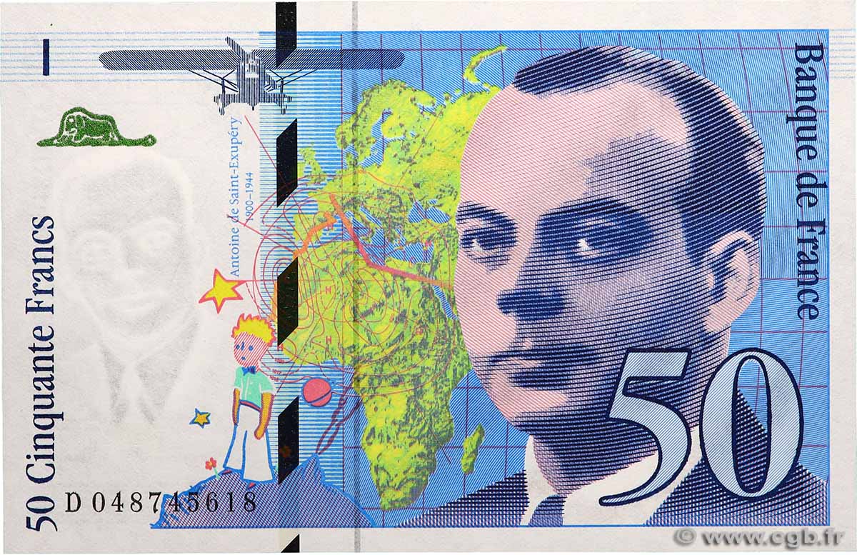 50 Francs SAINT-EXUPÉRY FRANKREICH  1992 F.72.01b fST+