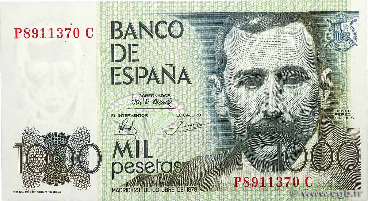 1000 Pesetas SPAIN  1979 P.158 XF+