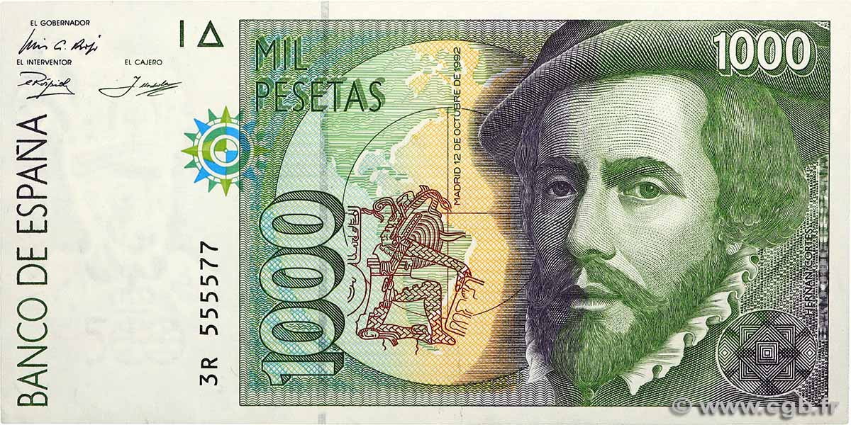 1000 Pesetas SPAIN  1992 P.163 XF