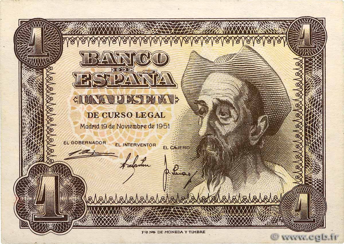 1 Peseta ESPAÑA  1951 P.139a SC+