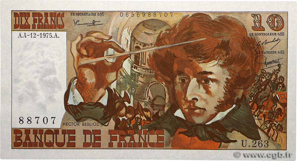 10 Francs BERLIOZ FRANCE  1975 F.63.15 UNC