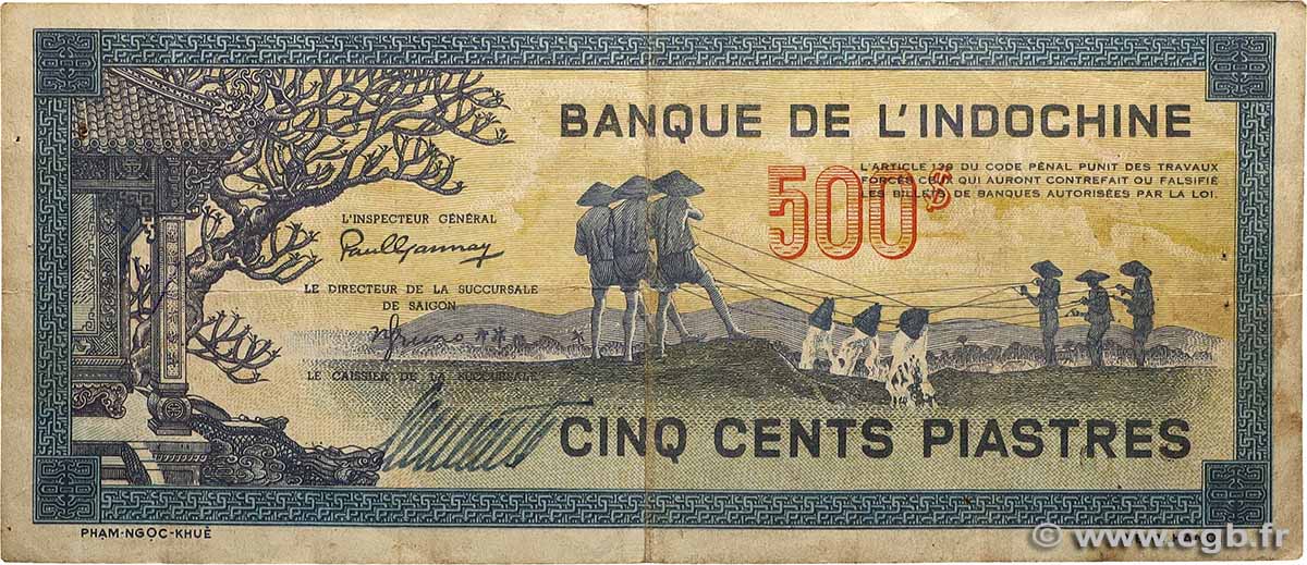 500 Piastres bleu INDOCHINE FRANÇAISE  1944 P.068 TB+
