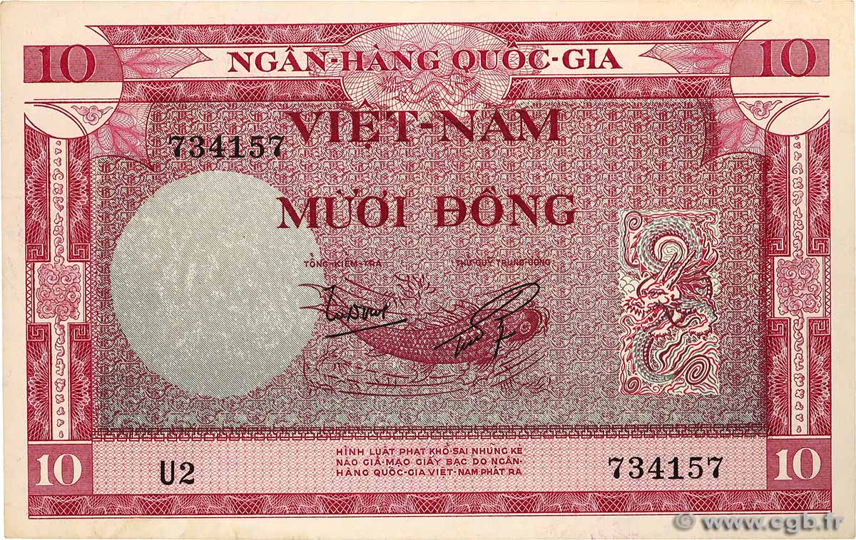 10 Dong VIET NAM SOUTH  1955 P.03a VF+