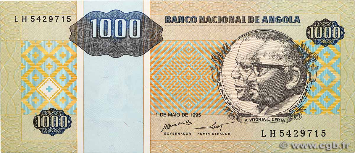 1000 Kwanzas Reajustados ANGOLA  1995 P.135 UNC-