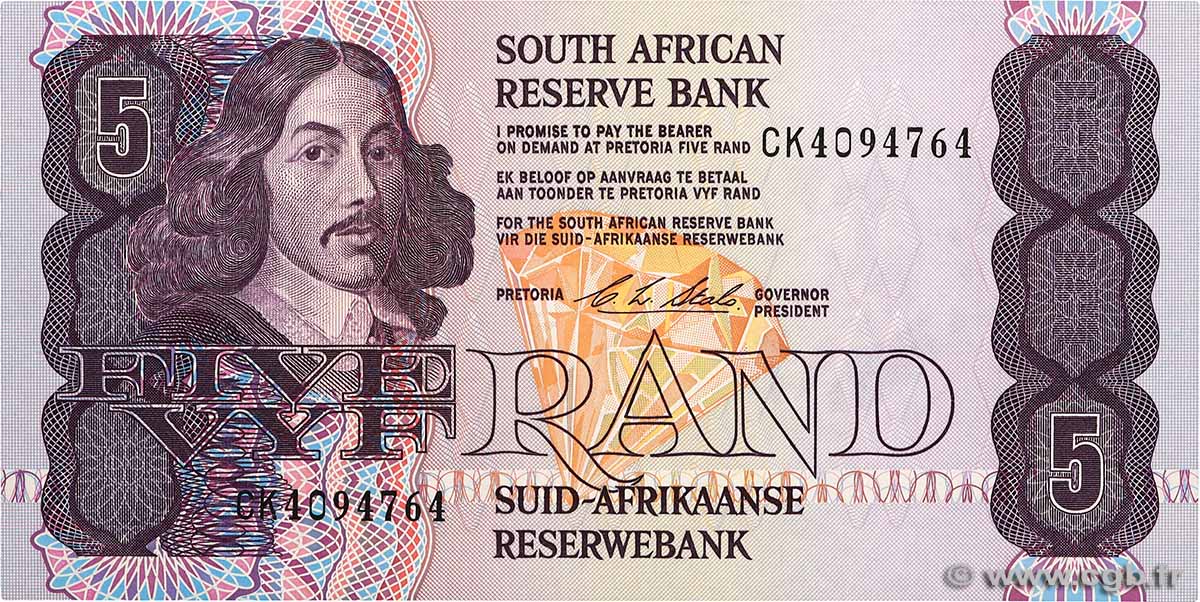 5 Rand SOUTH AFRICA  1990 P.119e UNC