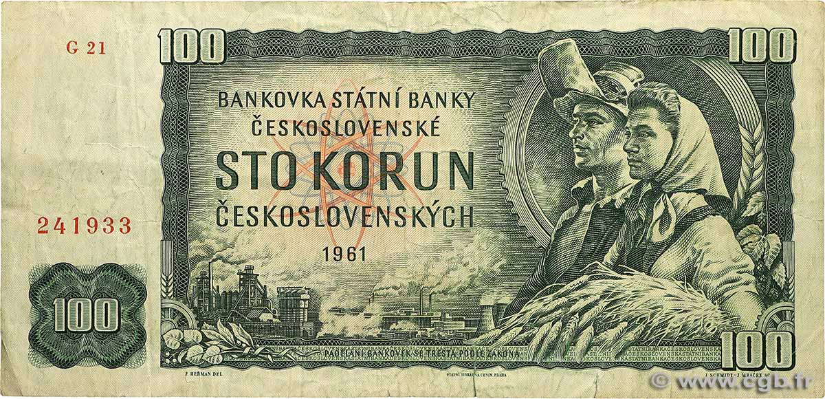 100 Korun CZECHOSLOVAKIA  1961 P.091k VG