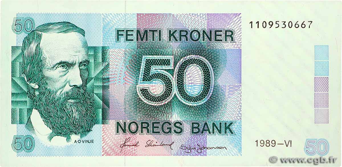 50 Kroner NORVÈGE  1989 P.42e fST