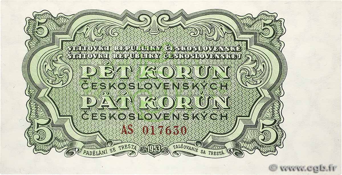 5 Korun CZECHOSLOVAKIA  1953 P.080b UNC-