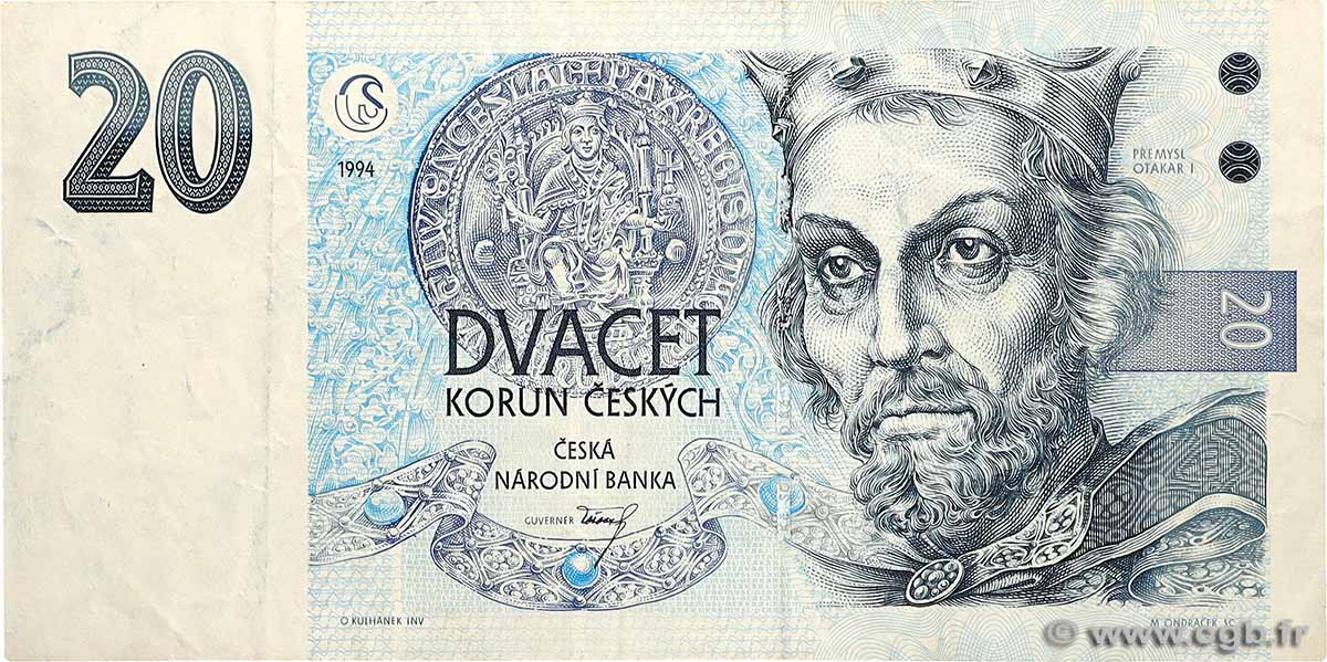 20 Korun TSCHECHISCHE REPUBLIK  1994 P.10a fSS