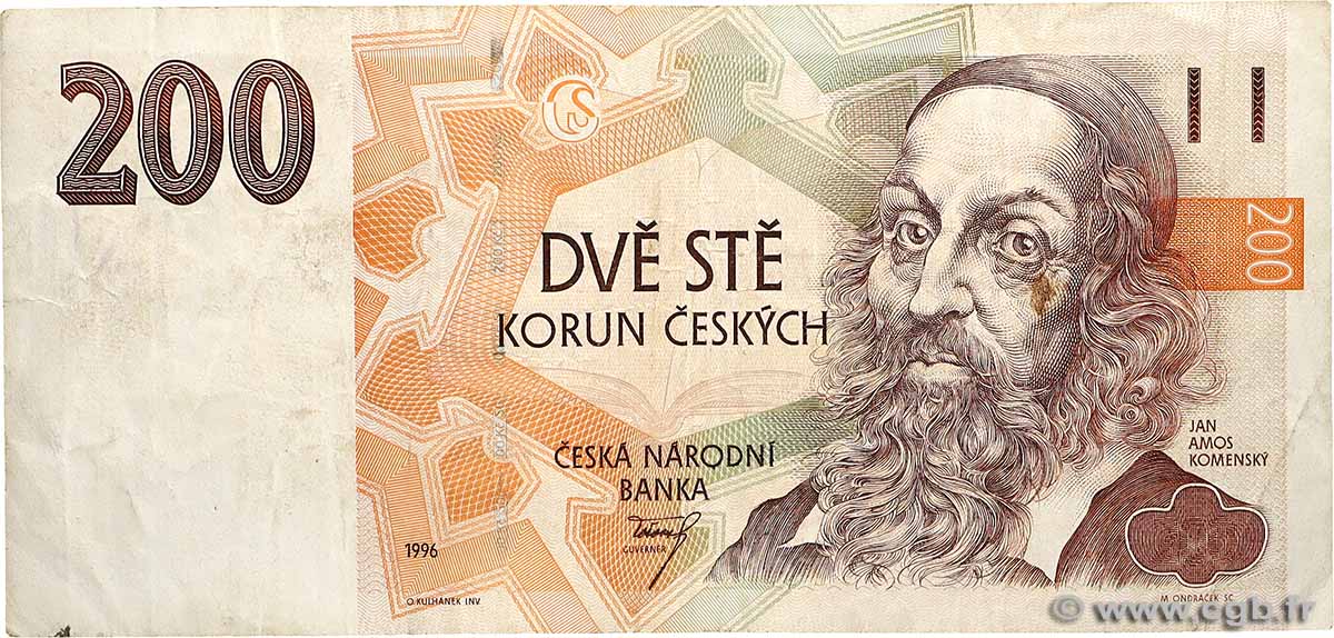 200 Korun TSCHECHISCHE REPUBLIK  1996 P.13 S