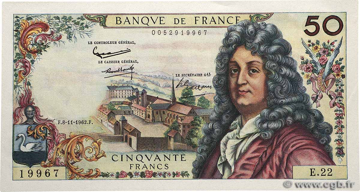 50 Francs RACINE FRANCE  1962 F.64.02 XF+