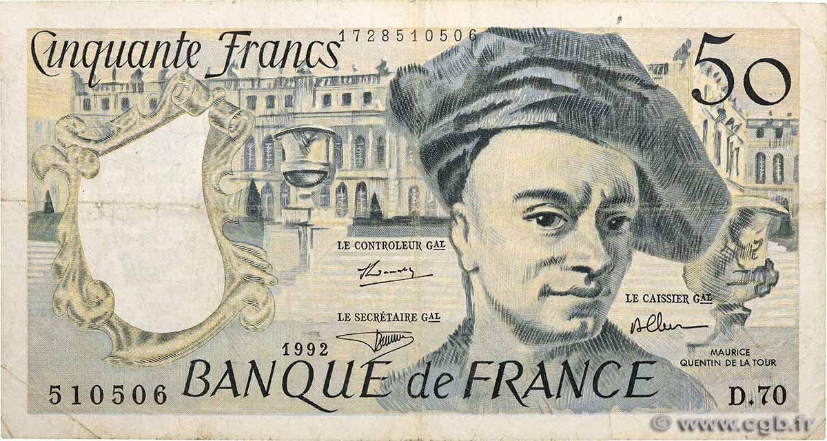 50 Francs QUENTIN DE LA TOUR FRANKREICH  1992 F.67.18 fS