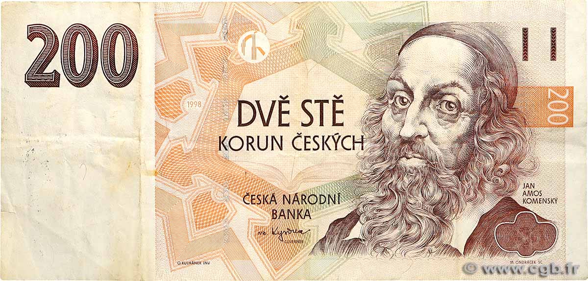 200 Korun TSCHECHISCHE REPUBLIK  1998 P.19a fSS