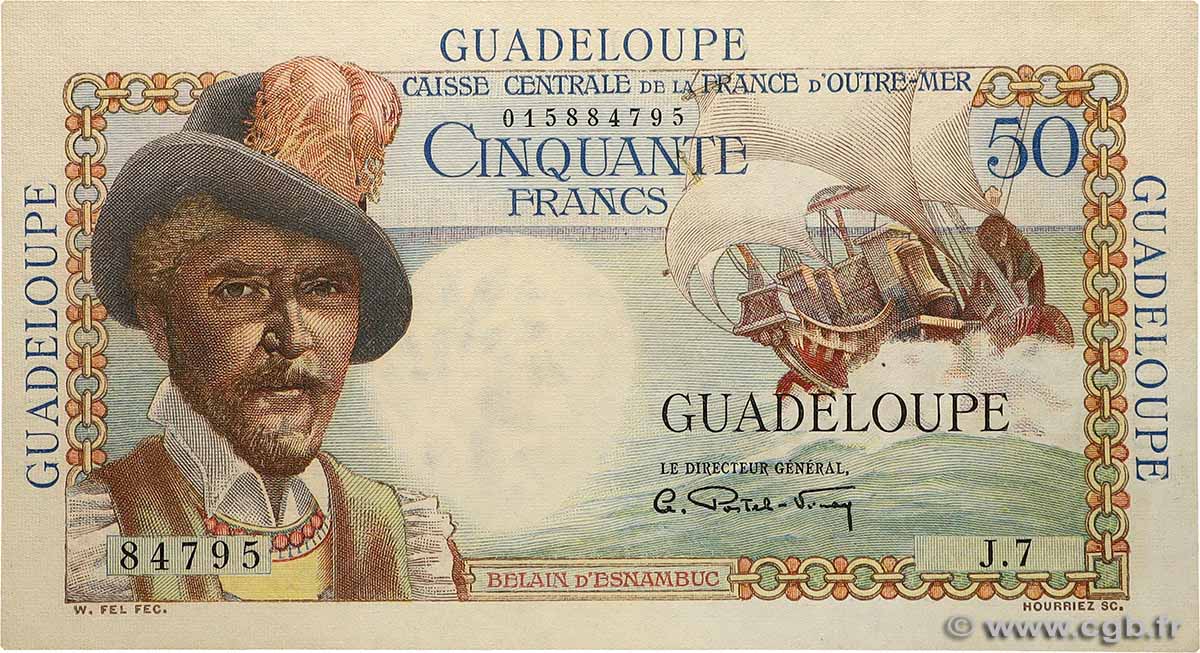 50 Francs Belain d&nbsp;Esnambuc GUADELOUPE  1946 P.34 SPL
