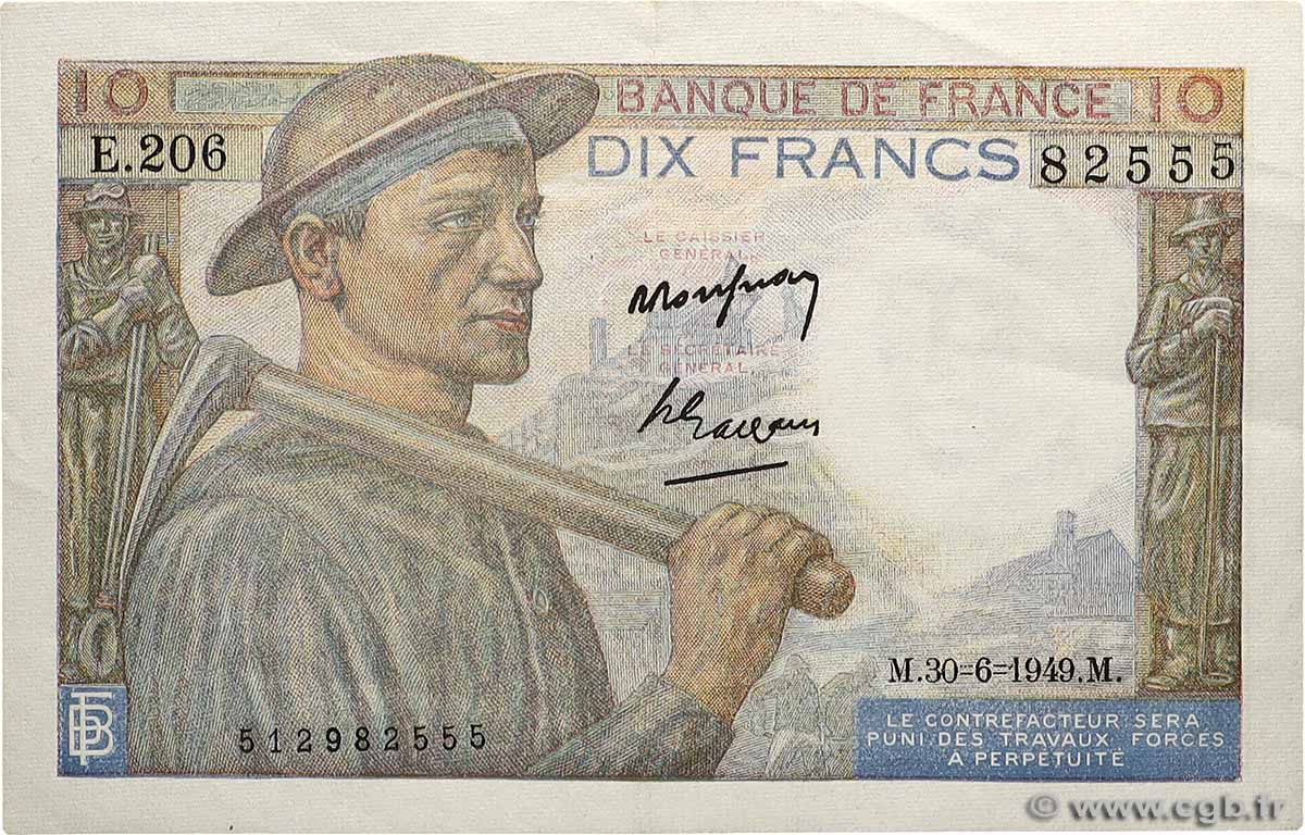 10 Francs MINEUR FRANCE  1949 F.08.22a SUP