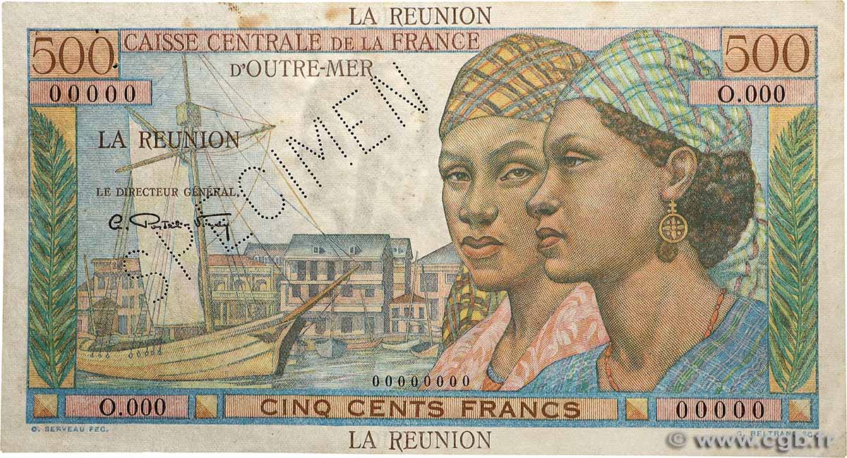 500 Francs Pointe à Pitre Spécimen REUNION ISLAND  1946 P.46s XF+