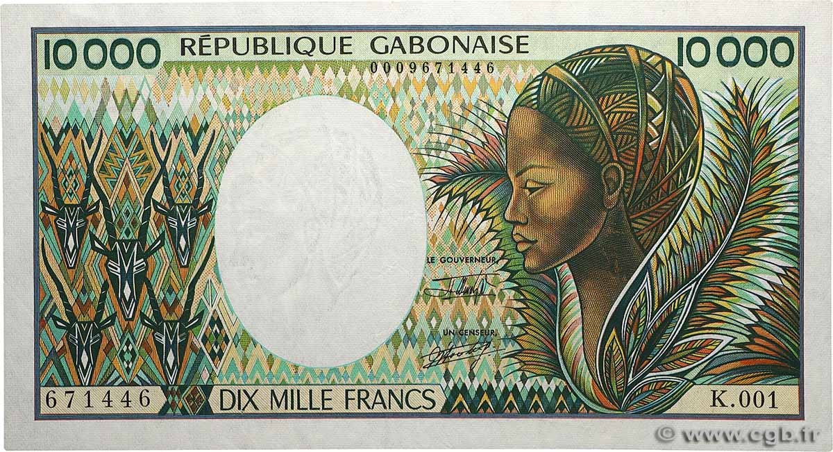 10000 Francs type 1983 GABON  1991 A.248b XF