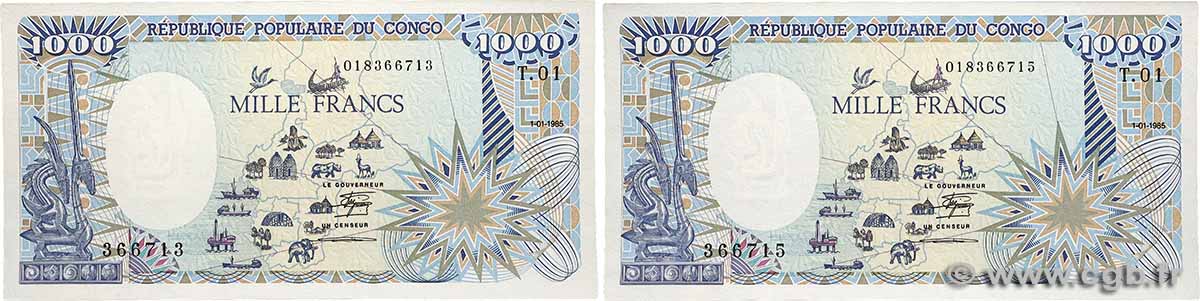 1000 Francs type 1985 Lot CONGO  1985 A.217a UNC-