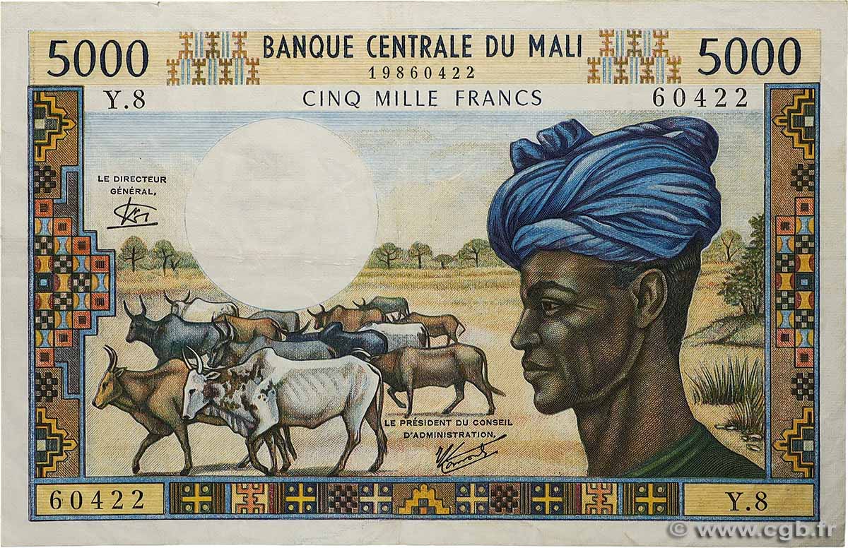 5000 Francs MALI  1973 P.14e SS