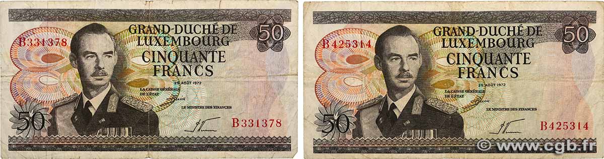 50 Francs Lot LUXEMBOURG  1972 P.55a F