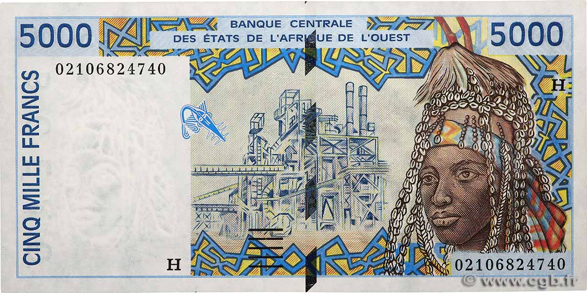 5000 Francs WEST AFRIKANISCHE STAATEN  2002 P.613Hk fST+