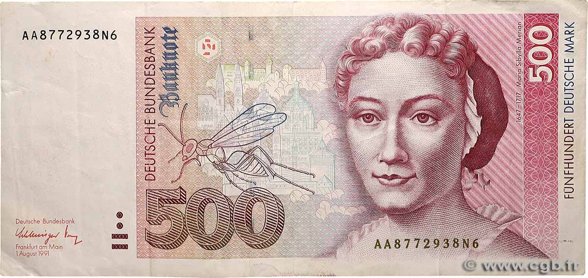 500 Deutsche Mark GERMAN FEDERAL REPUBLIC  1991 P.43a SS