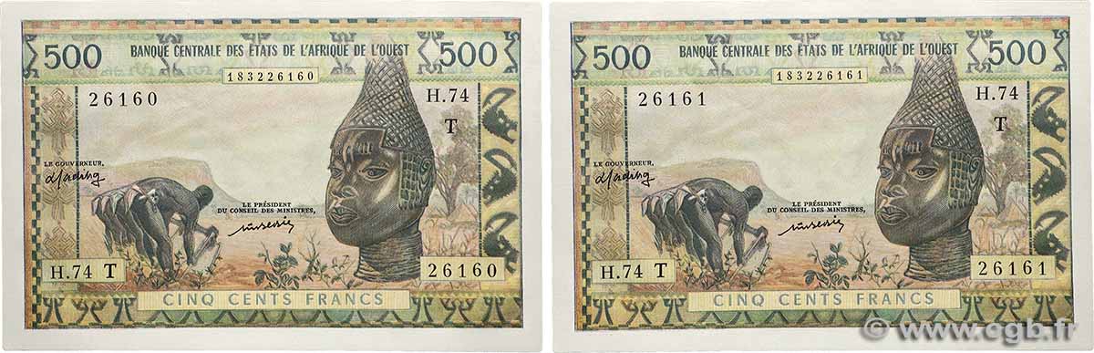 500 Francs Consécutifs WEST AFRICAN STATES  1977 P.802Tm AU+