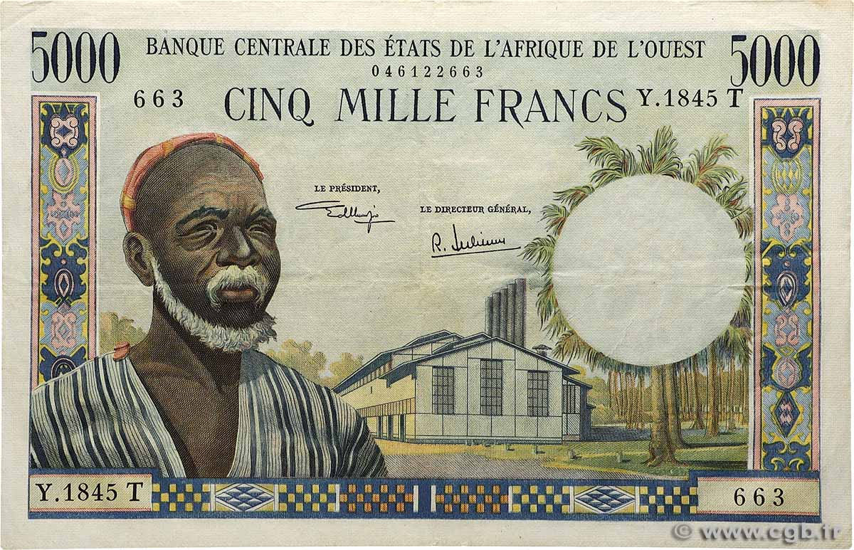 5000 Francs WEST AFRICAN STATES  1977 P.804Tk VF+