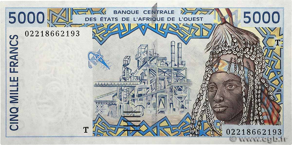 5000 Francs STATI AMERICANI AFRICANI  2002 P.813Tk q.FDC