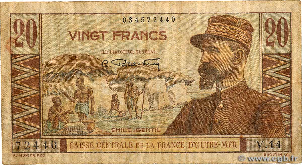 20 Francs Émile Gentil CCFOM AFRIQUE ÉQUATORIALE FRANÇAISE  1947 A.131a SGE