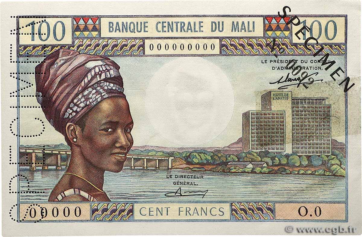 100 Francs Spécimen MALI  1972 P.11s SPL+