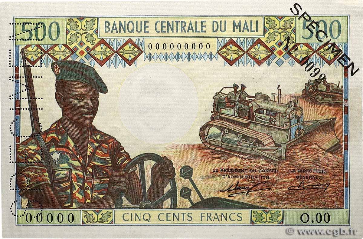 500 Francs Spécimen MALI  1972 P.12s AU