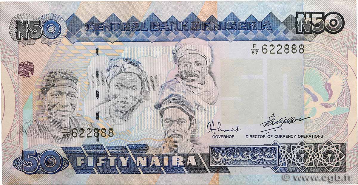 50 Naira NIGERIA  1991 P.27b pr.SUP