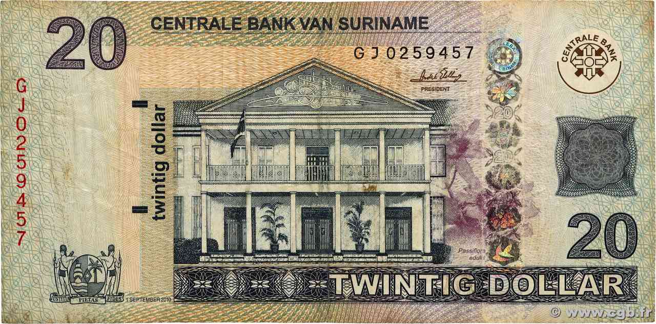 20 Dollars SURINAM  2010 P.164a F