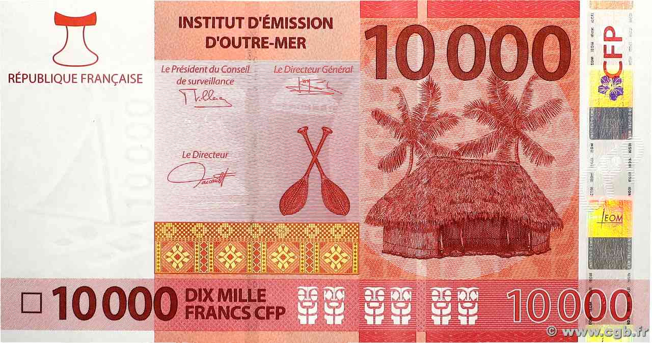 10000 Francs FRENCH PACIFIC TERRITORIES  2014 P.08 UNC-