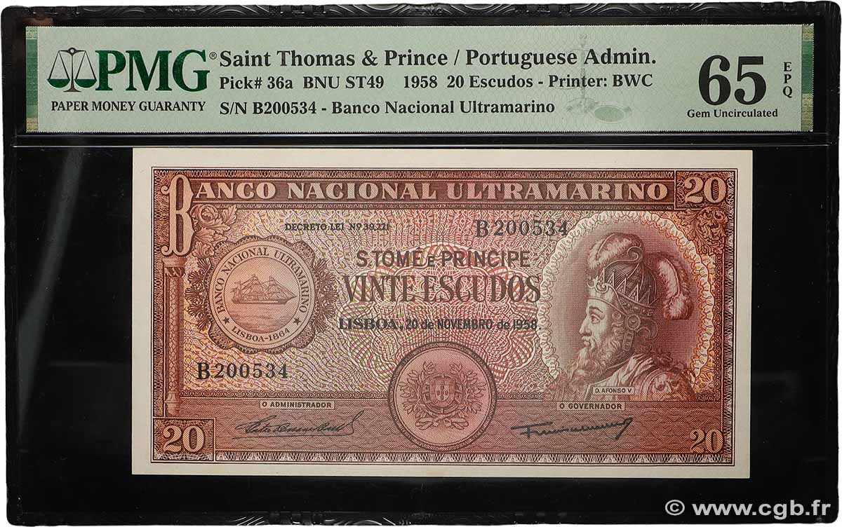 20 Escudos SAO TOME E PRINCIPE  1958 P.036a UNC
