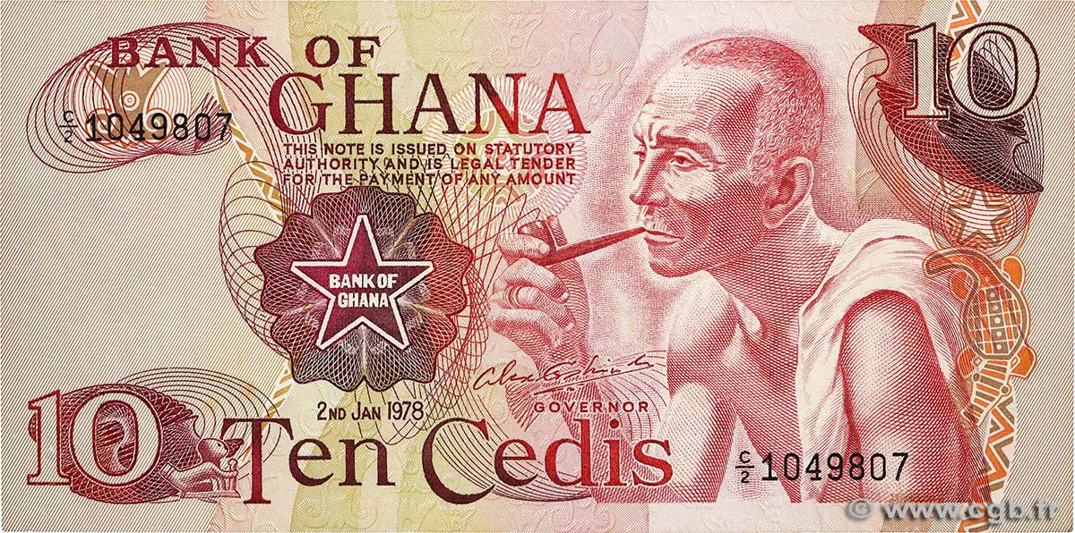 10 Cedis GHANA  1978 P.16f fST