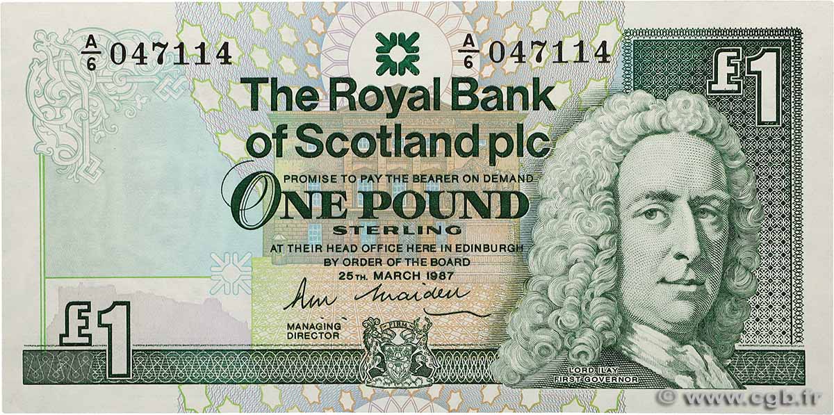 1 Pound SCOTLAND  1987 P.346a FDC