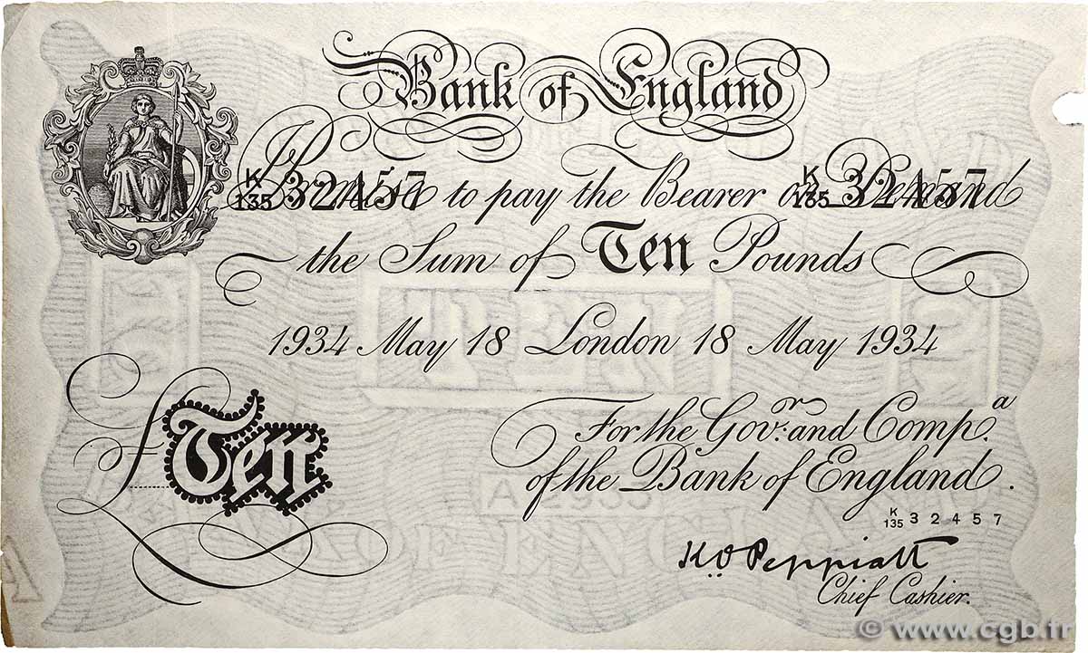 10 Pounds Faux ENGLAND  1934 P.336ax SS