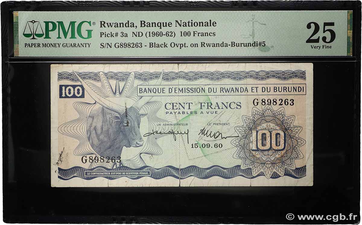 100 Francs RWANDA  1960 P.03a VF