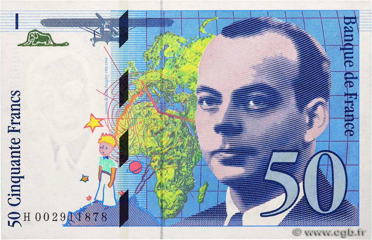 50 Francs SAINT-EXUPÉRY FRANKREICH  1992 F.72.01b ST
