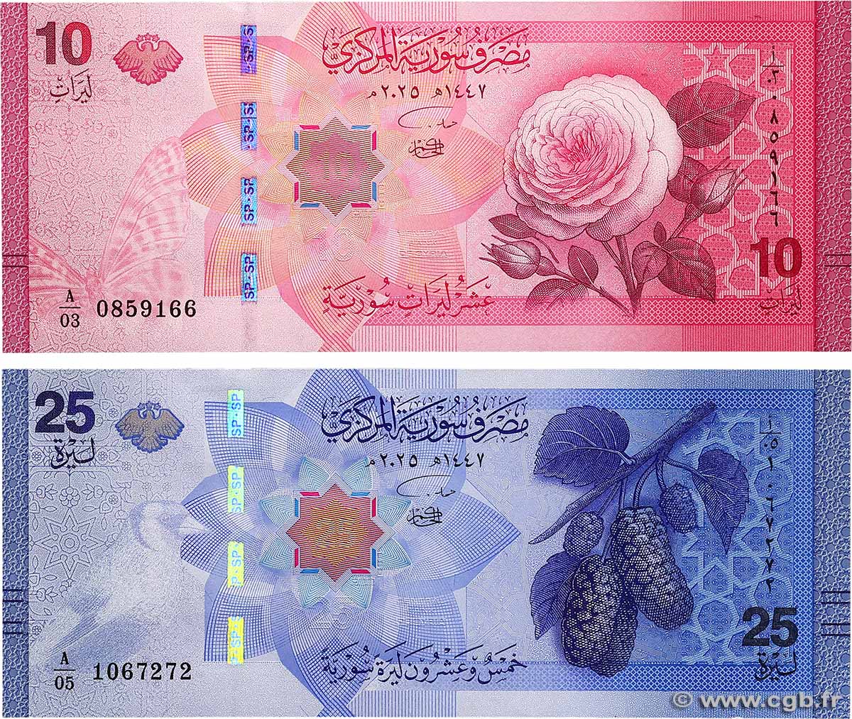10 et 25 Pounds Lot SYRIE  2025 P.119 et P.120 NEUF