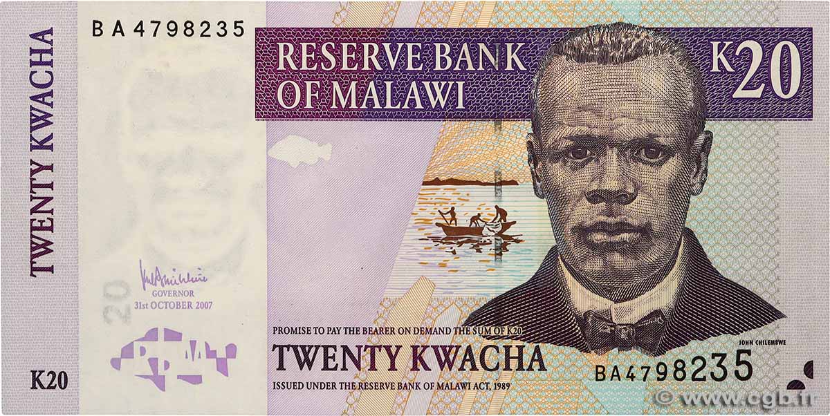 20 Kwacha MALAWI  2007 P.52d ST
