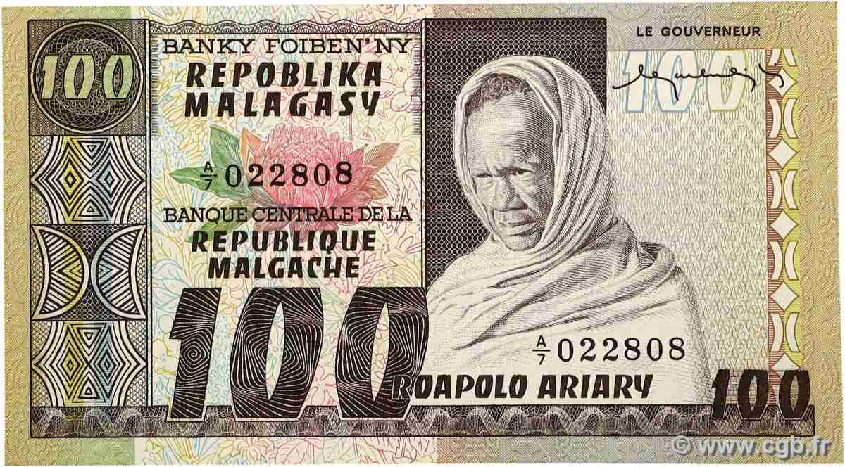 100 Francs - 20 Ariary MADAGASCAR  1974 P.063a NEUF