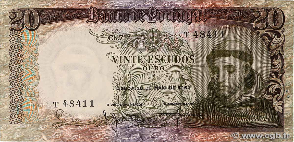 20 Escudos PORTUGAL  1964 P.167a fST