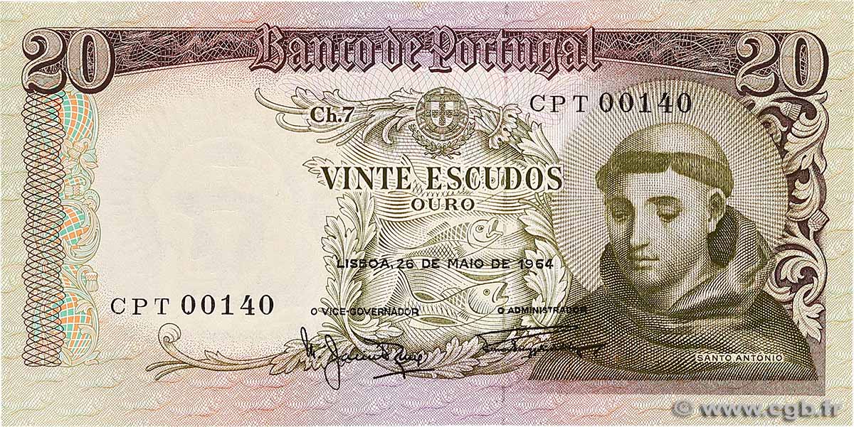 20 Escudos PORTUGAL  1964 P.167b NEUF