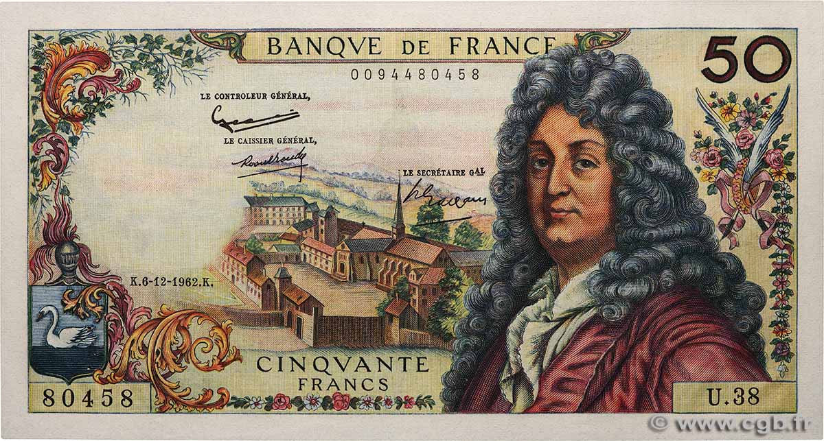 50 Francs RACINE FRANKREICH  1962 F.64.03 VZ+