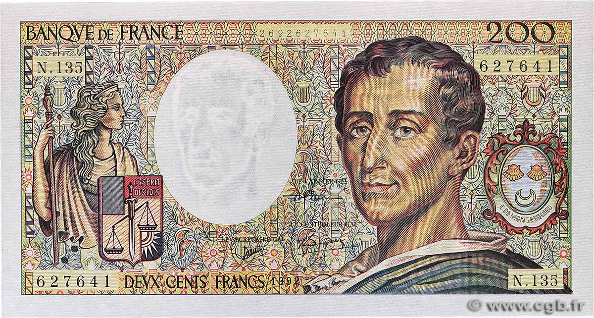 200 Francs MONTESQUIEU FRANKREICH  1992 F.70.12c fST